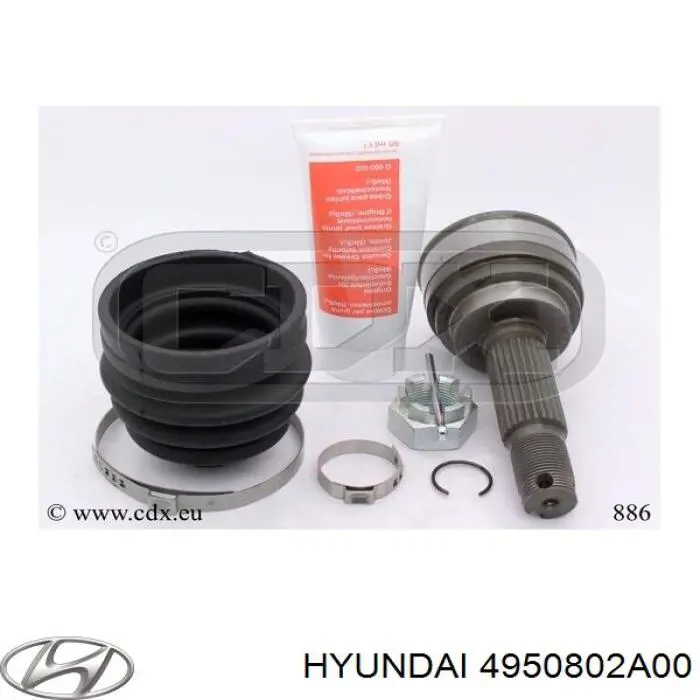 4950802A00 Hyundai/Kia árbol de transmisión delantero derecho