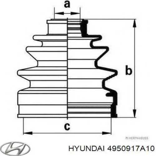 4950917A10 Hyundai/Kia fuelle, árbol de transmisión delantero exterior
