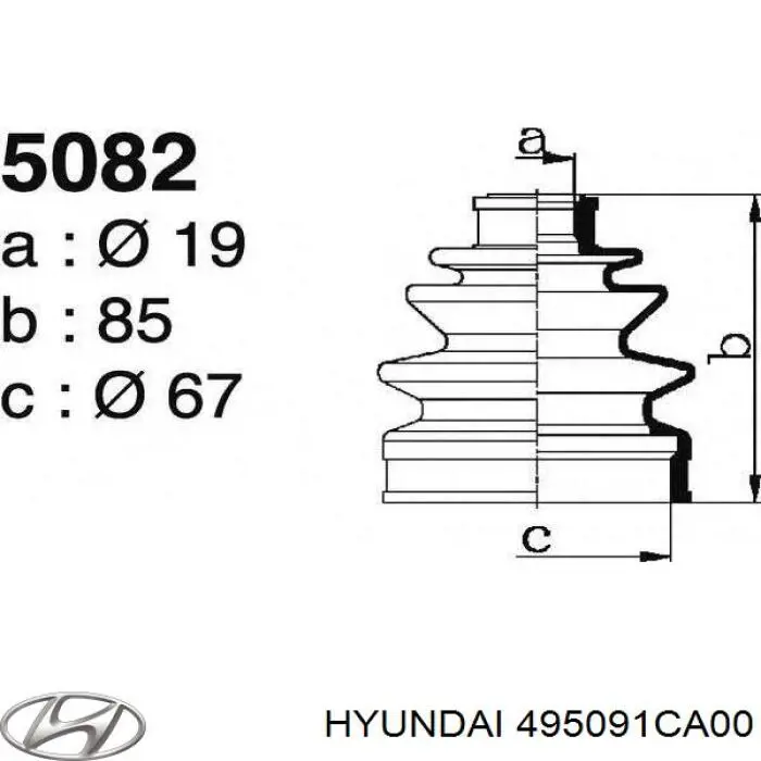 Fuelle, palier delantero exterior Hyundai/Kia 495091CA00 precio, desde 8,68 EUR