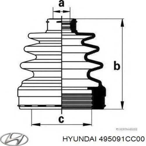 495091CC00 Hyundai/Kia Fuelle transmisión delantero exterior