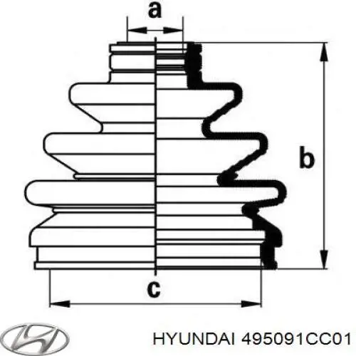 Fuelle, palier delantero exterior Hyundai/Kia 495091CC01 precio, desde 9,79 EUR