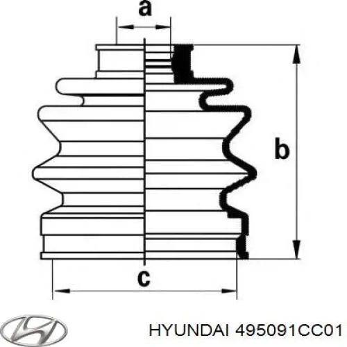 Comprar 495091CC01 Hyundai/Kia Fuelle de palier delantero exterior