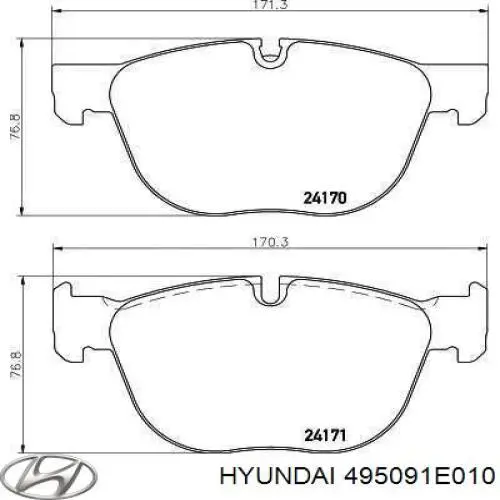 Comprar 495091E010 Hyundai/Kia Fuelle de palier delantero exterior