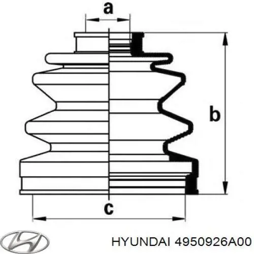 Fuelle, palier delantero exterior Hyundai/Kia 4950926A00 precio, desde 9,36 EUR