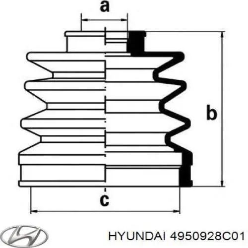 Fuelle, árbol de transmisión, Eje delantero interior para Hyundai Lantra 