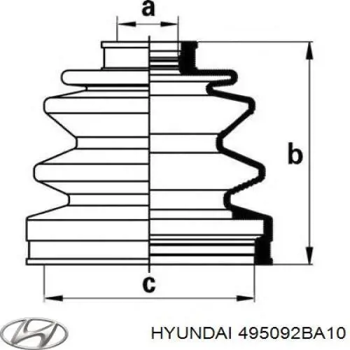 495092BA10 Hyundai/Kia fuelle, árbol de transmisión exterior izquierdo