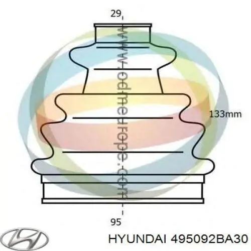 495092BA30 Hyundai/Kia fuelle, árbol de transmisión exterior derecho