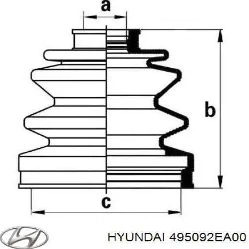 Fuelle, palier delantero exterior Hyundai/Kia 495092EA00 precio, desde 12,93 EUR