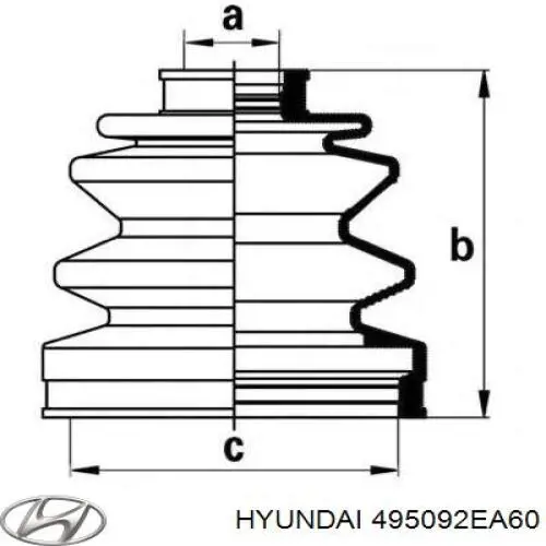 Fuelle, árbol de transmisión trasero exterior para Hyundai Tucson (JM)
