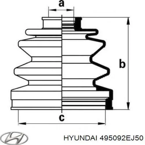 495092EJ50 Hyundai/Kia fuelle, árbol de transmisión delantero exterior