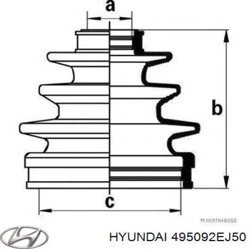 Fuelle, palier delantero exterior Hyundai/Kia 495092EJ50 precio, desde 138,09 EUR