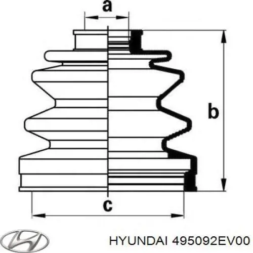 495092EV00 Hyundai/Kia Fuelle transmisión delantero exterior