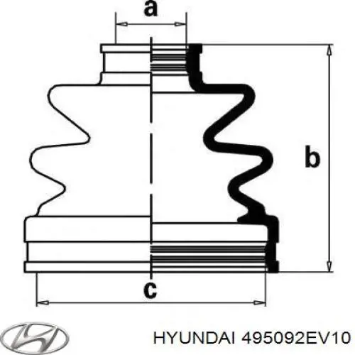 495092EV10 Hyundai/Kia fuelle, árbol de transmisión delantero exterior
