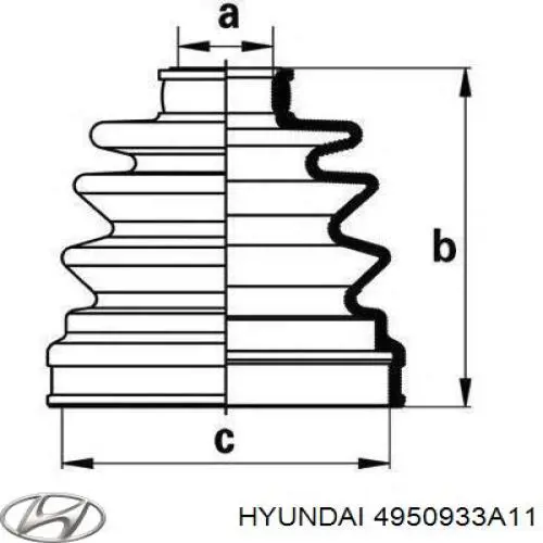 4950933A11 Hyundai/Kia fuelle, árbol de transmisión delantero exterior