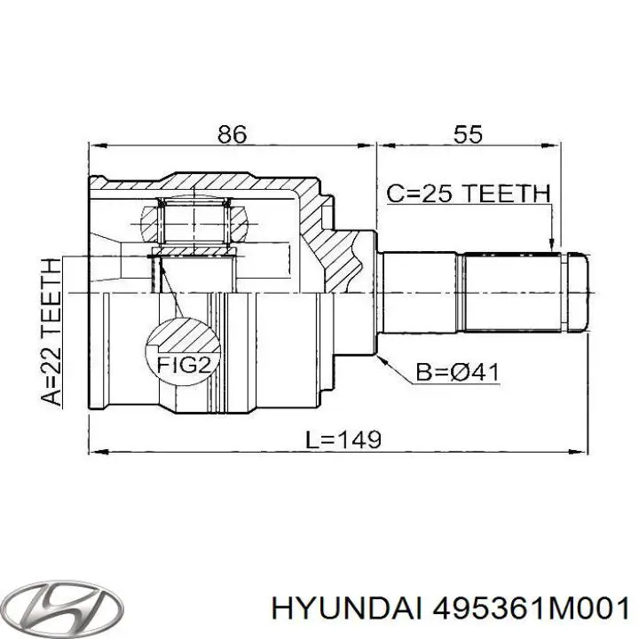 Junta homocinética interna delantera izquierda Hyundai/Kia 495361M001 precio, desde 46,77 EUR