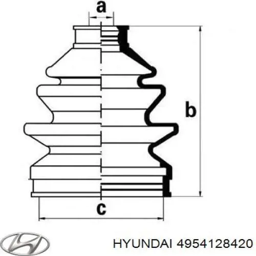 Fuelle, palier delantero exterior Hyundai/Kia 4954128420 precio, desde 9,57 EUR