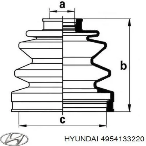4954133220 Hyundai/Kia Fuelle transmisión delantero exterior