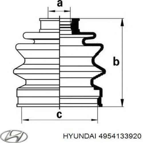 4954133920 Hyundai/Kia fuelle, árbol de transmisión delantero exterior