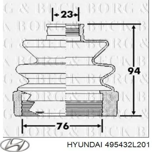 Comprar 495432L201 Hyundai/Kia Fuelle de semieje delantero interior
