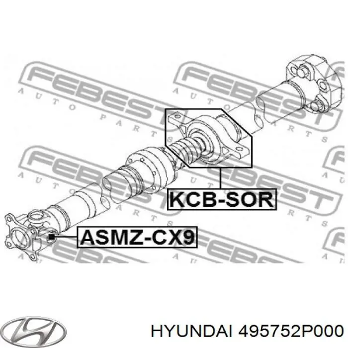 Rodamiento central del eje de transmisión Hyundai/Kia 495752P000 precio, desde 39,55 EUR