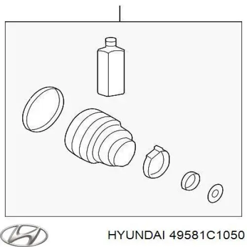 49581C1050 Hyundai/Kia fuelle, árbol de transmisión exterior derecho