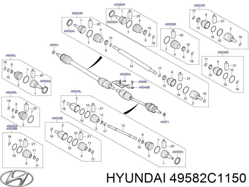 Junta homocinética interior delantera derecha para Hyundai Sonata (DN8)