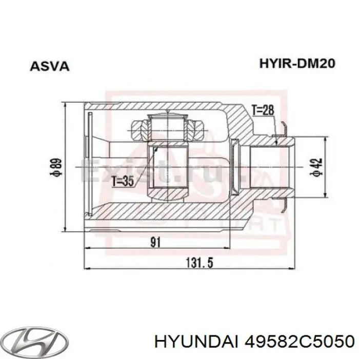 Junta homocinética interna delantera derecha Hyundai/Kia 49582C5050 precio, desde 61,89 EUR