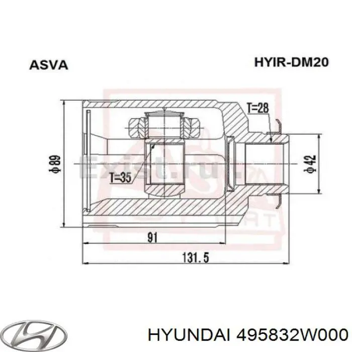 Fuelle, junta homocinética interna izquierda del semieje delantero Hyundai/Kia 495832W000 precio, desde 82,23 EUR