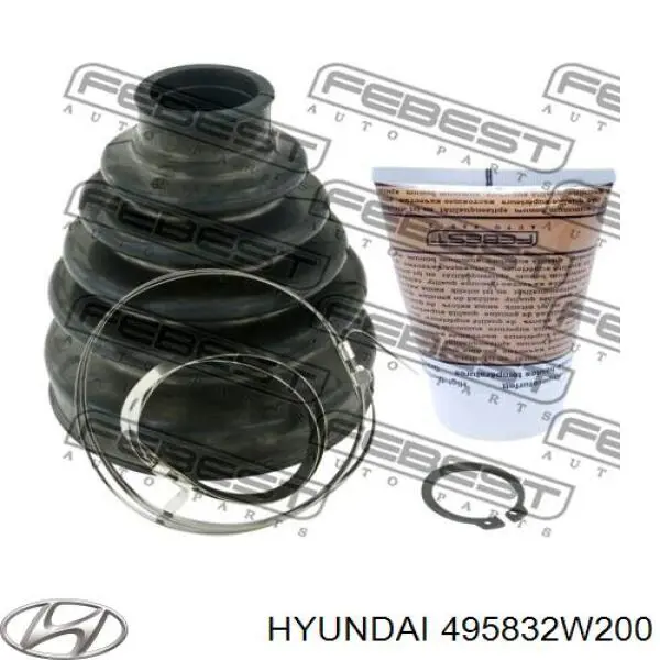 495832W200 Hyundai/Kia fuelle, árbol de transmisión delantero interior derecho