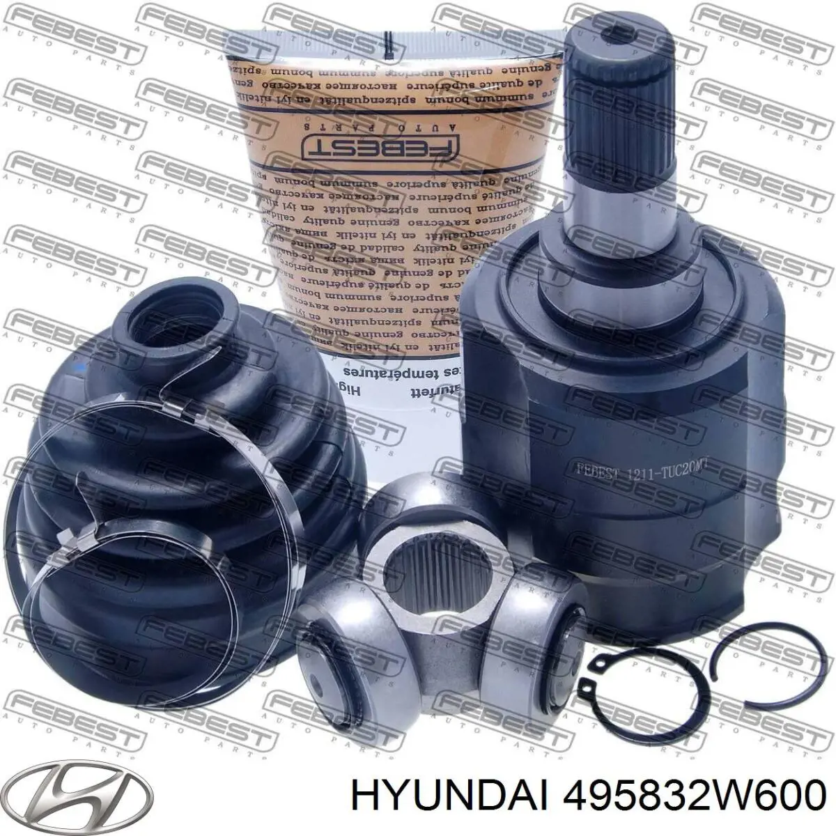 Fuelle, junta homocinética interna izquierda del semieje delantero 495832W600 Hyundai/Kia