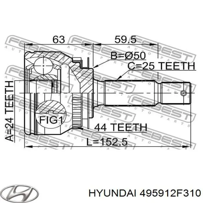 Comprar 495912F310 Hyundai/Kia Junta homocinetica