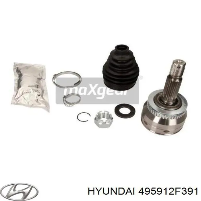 495912F391 Hyundai/Kia árbol de transmisión delantero izquierdo