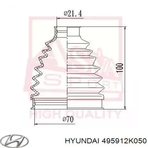 Comprar 495912K050 Hyundai/Kia Junta homocinética exterior delantera izquierda