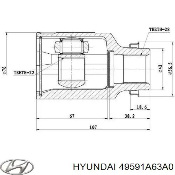49591A63A0 Hyundai/Kia junta homocinética exterior delantera