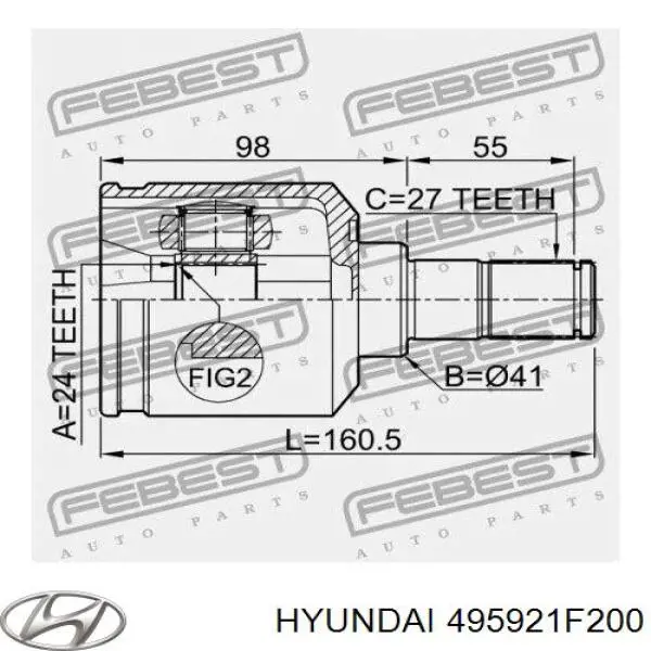 495921F200 Hyundai/Kia junta homocinética interior delantera izquierda