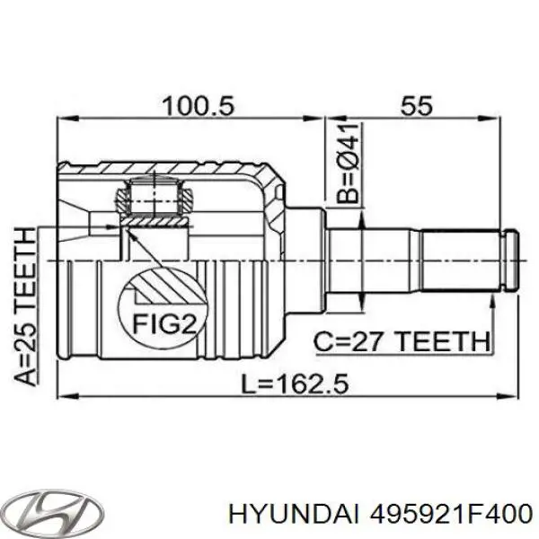 Junta homocinética interna delantera Hyundai/Kia 495921F400 precio, desde 53,41 EUR
