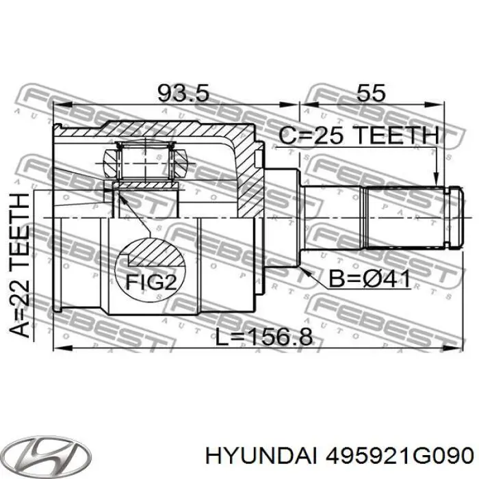 Comprar 495921G090 Hyundai/Kia Junta homocinética interna delantera izquierda