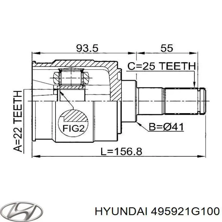 495921G100 Hyundai/Kia junta homocinética interior delantera derecha