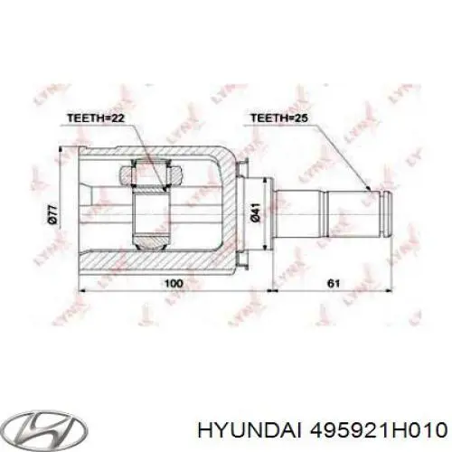 Junta homocinética interna delantera Hyundai/Kia 495921H010 precio, desde 41,55 EUR