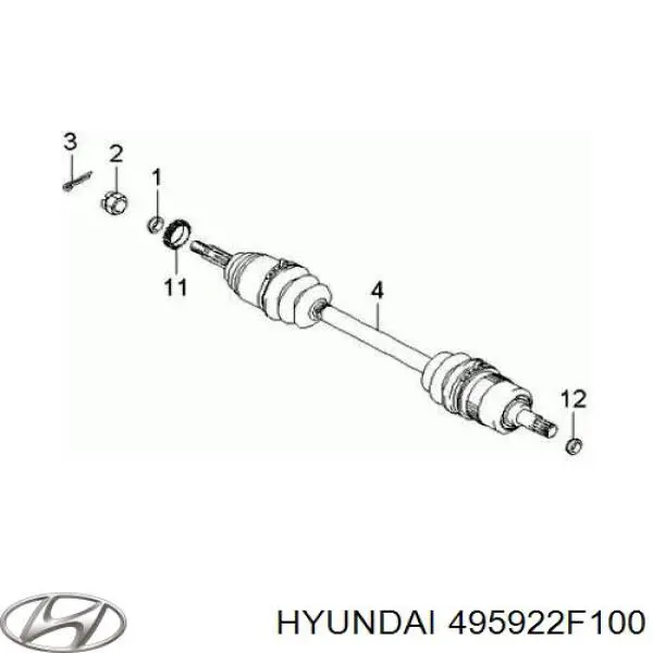 495922F100 Hyundai/Kia junta homocinética interior delantera
