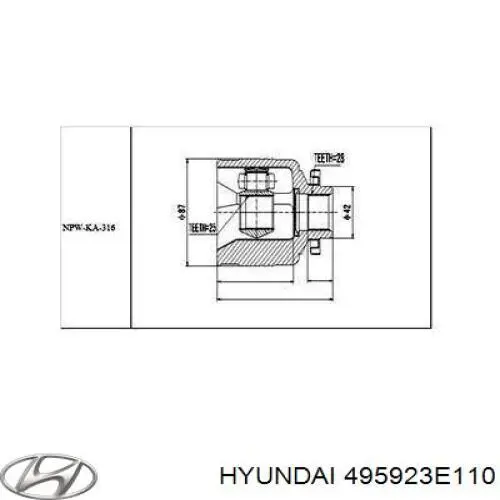 Comprar 495923E110 Hyundai/Kia Junta homocinética interna delantera derecha