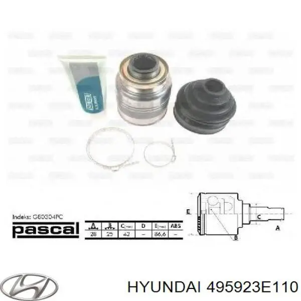 495923E110 Hyundai/Kia junta homocinética interior delantera derecha