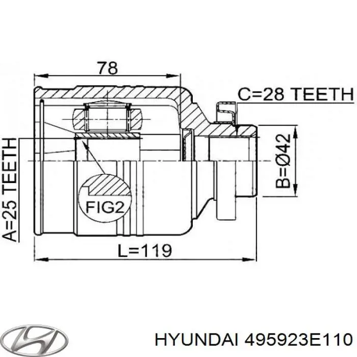 Junta homocinética interna delantera derecha Hyundai/Kia 495923E110 precio, desde 54,68 EUR