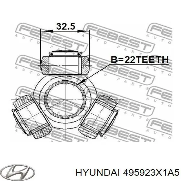 Junta homocinética interior delantera izquierda para Hyundai Elantra (MD)