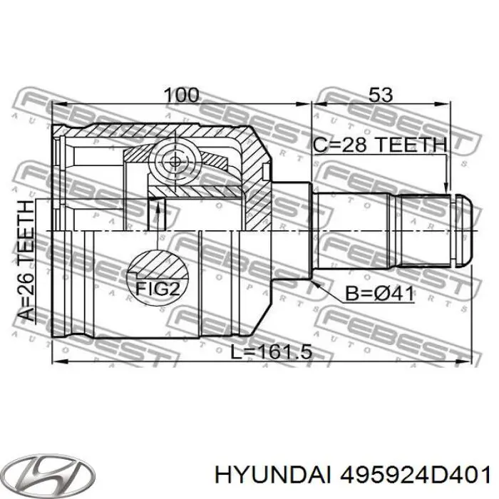 Comprar 495014D401 Hyundai/Kia Fuelle, junta homocinética interna izquierda del semieje delantero