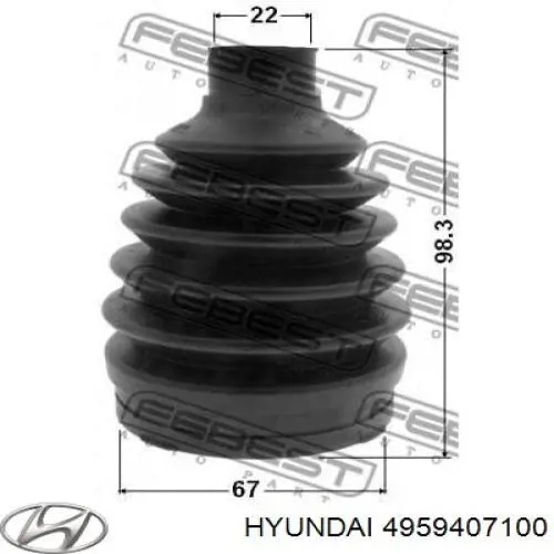 Fuelle, palier delantero exterior Hyundai/Kia 4959407100 precio, desde 19,62 EUR