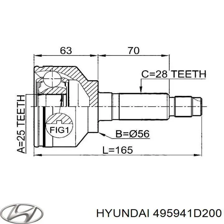Fuelle, palier delantero exterior Hyundai/Kia 495941D200 precio, desde 11,08 EUR