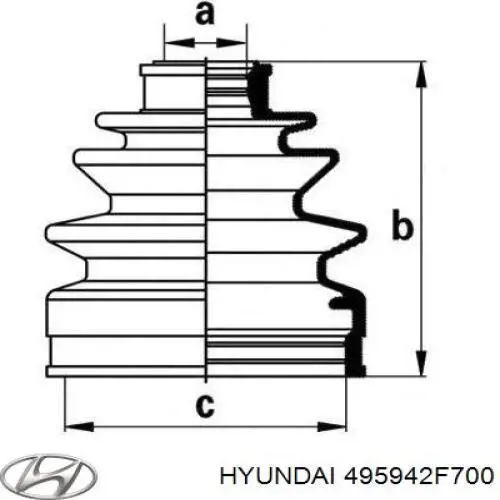 495942F700 Hyundai/Kia fuelle, árbol de transmisión exterior derecho