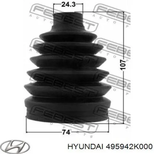 Fuelle de palier delantero exterior 495942K000 Hyundai/Kia