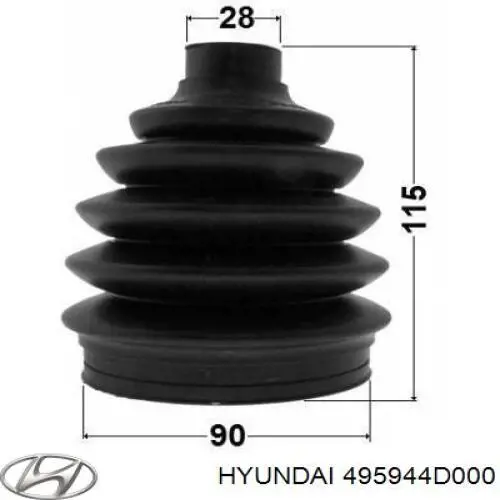 495944D000 Hyundai/Kia fuelle, árbol de transmisión delantero exterior